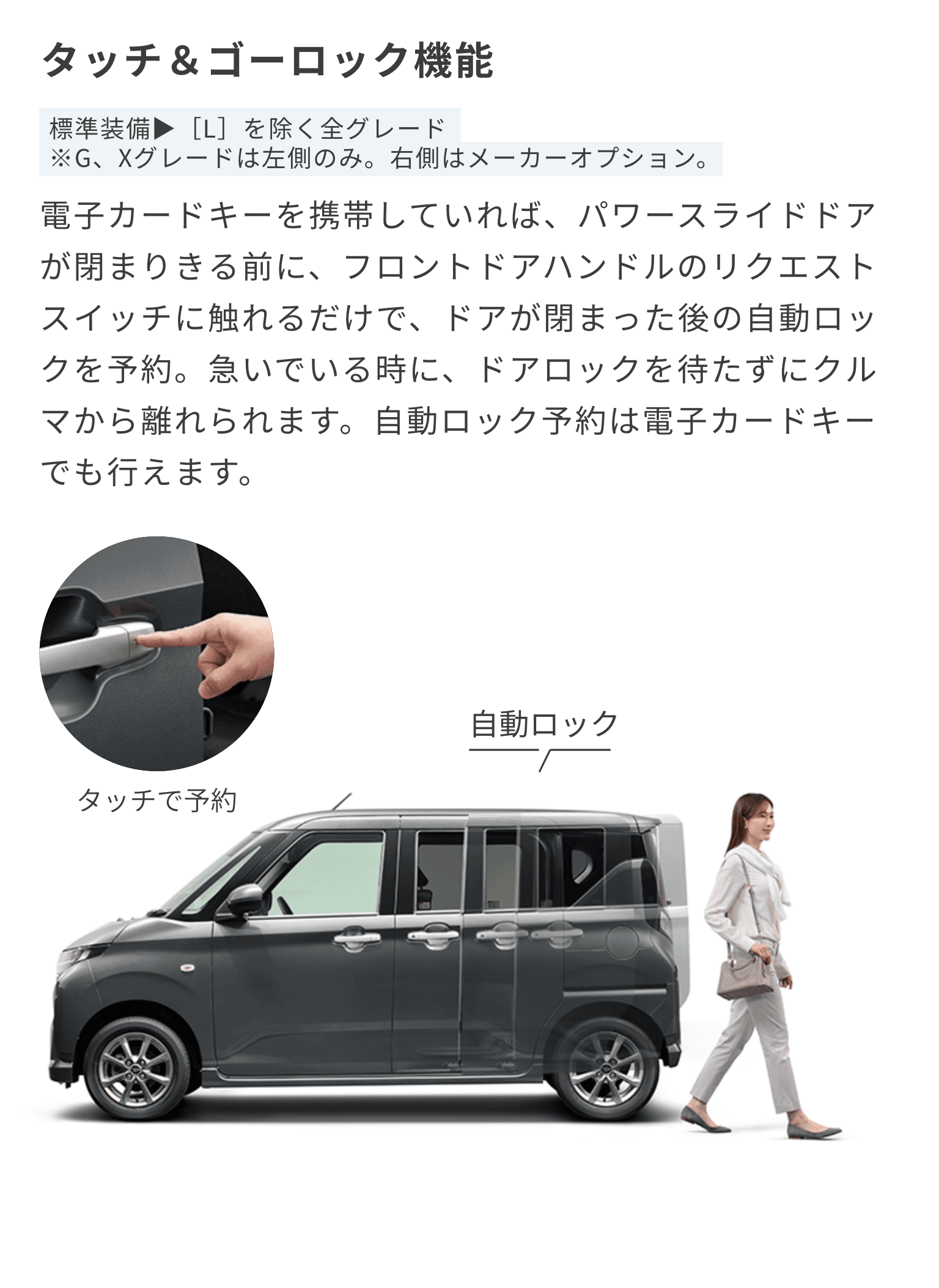 タッチ＆ゴーロック機能