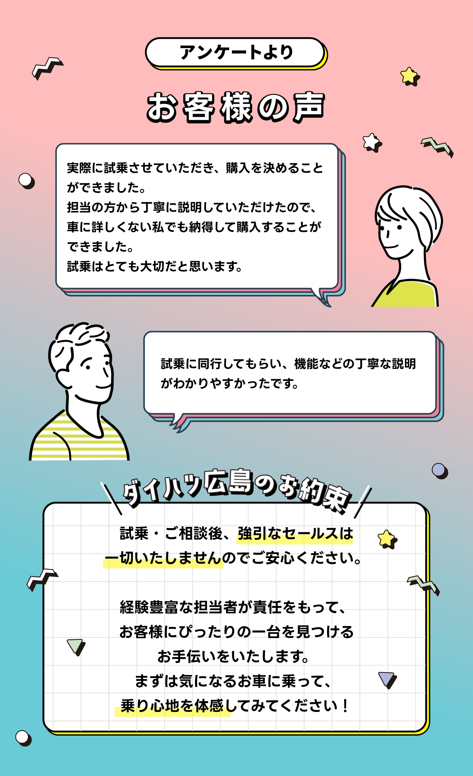 アンケートよりお客様の声