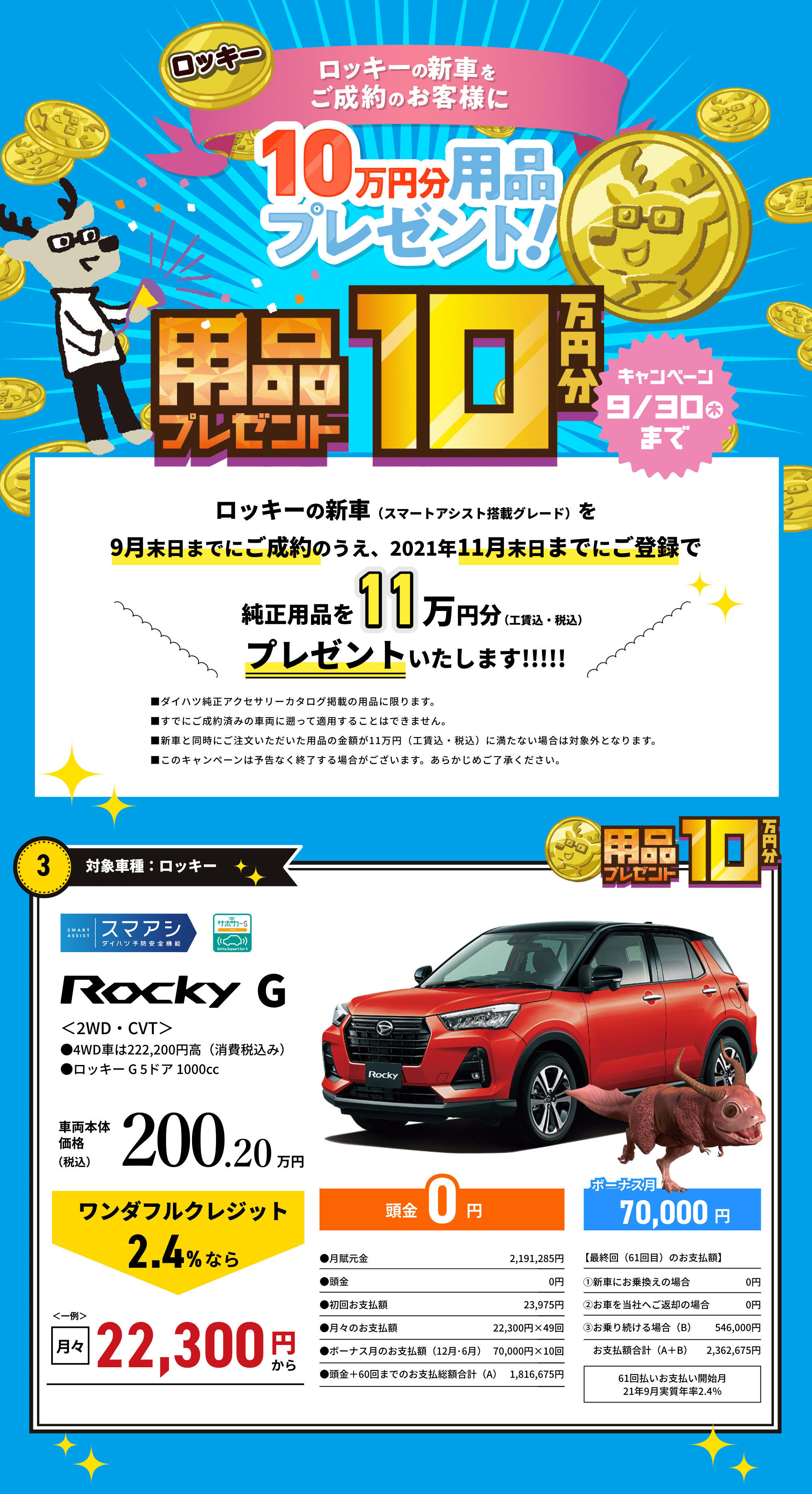 用品10万円分プレゼント