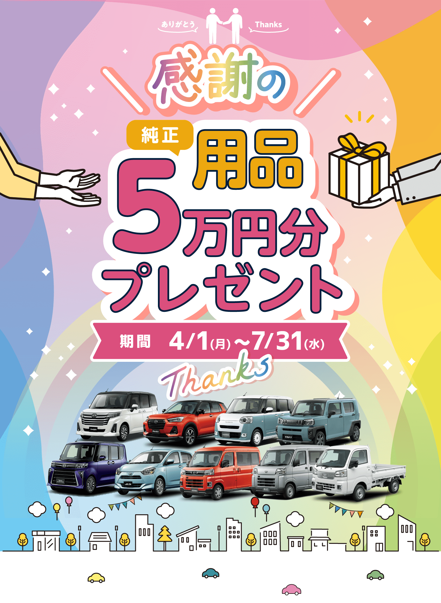 感謝の純正用品5万円プレゼント